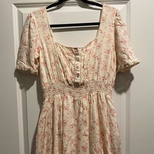 Pink and White Floral Free People Dress